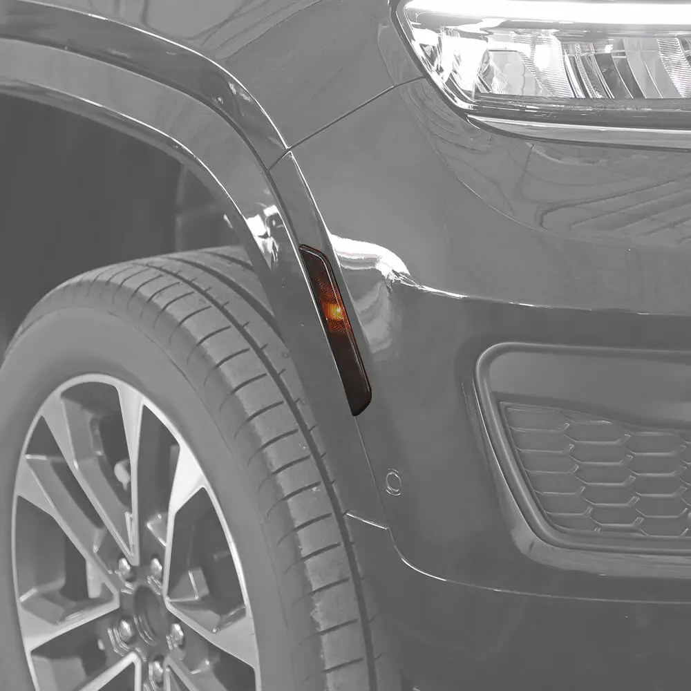 For 2024+ Jeep Grand Cherokee Smoked Front Wheel Eyebrow Light Cover Trim - Image 2