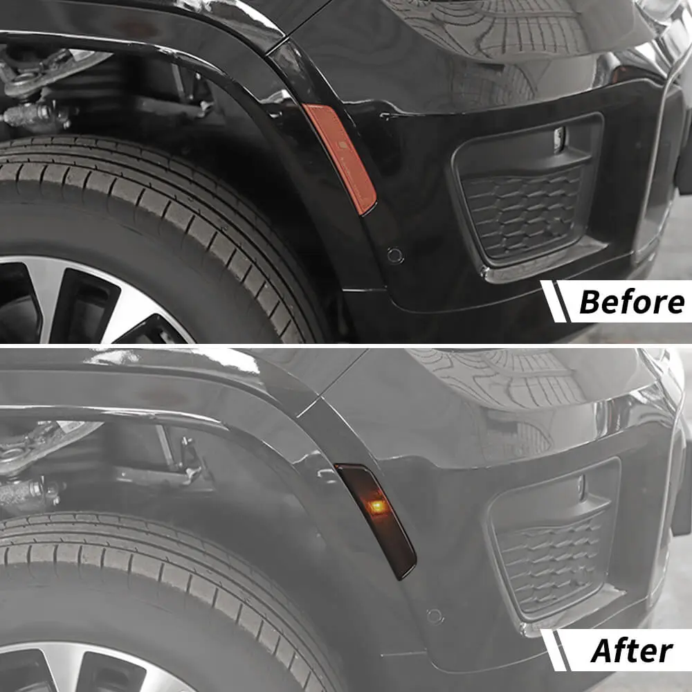 For 2024+ Jeep Grand Cherokee Smoked Front Wheel Eyebrow Light Cover Trim - Image 3