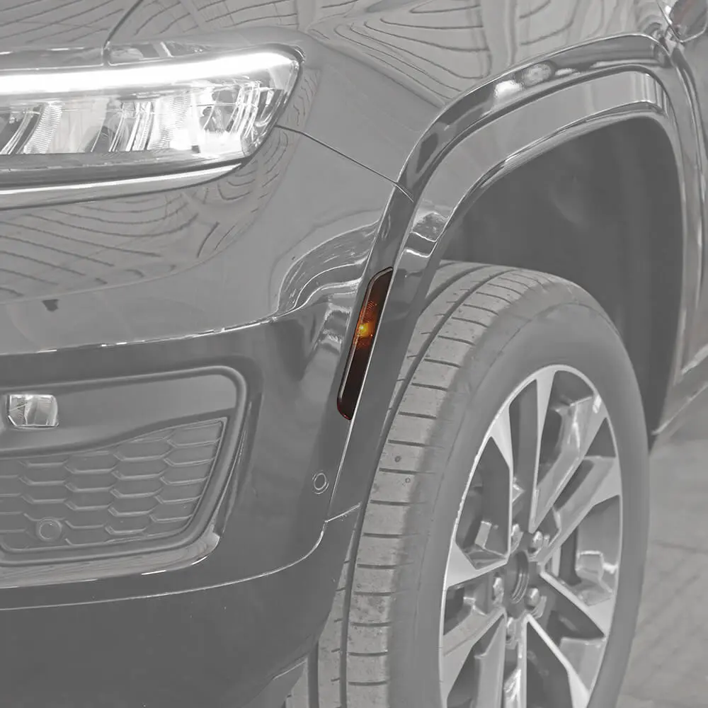 For 2024+ Jeep Grand Cherokee Smoked Front Wheel Eyebrow Light Cover Trim - Image 5