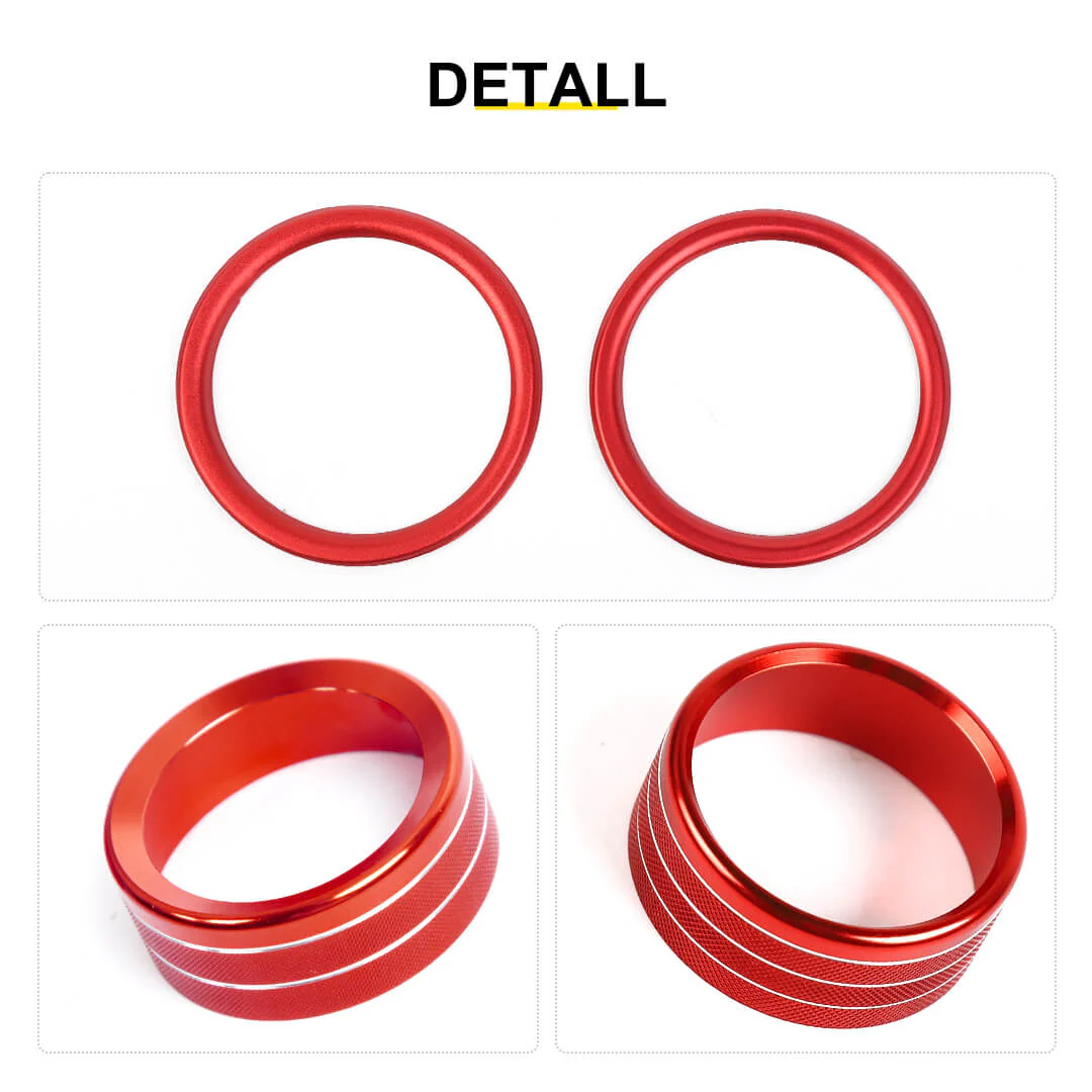 For 2024+ Jeep Wrangler & Gladiator JT Air Conditioning Headlight Switch Dashboard Air Vent Trim Ring- Style B (6 pcs) - Image 11