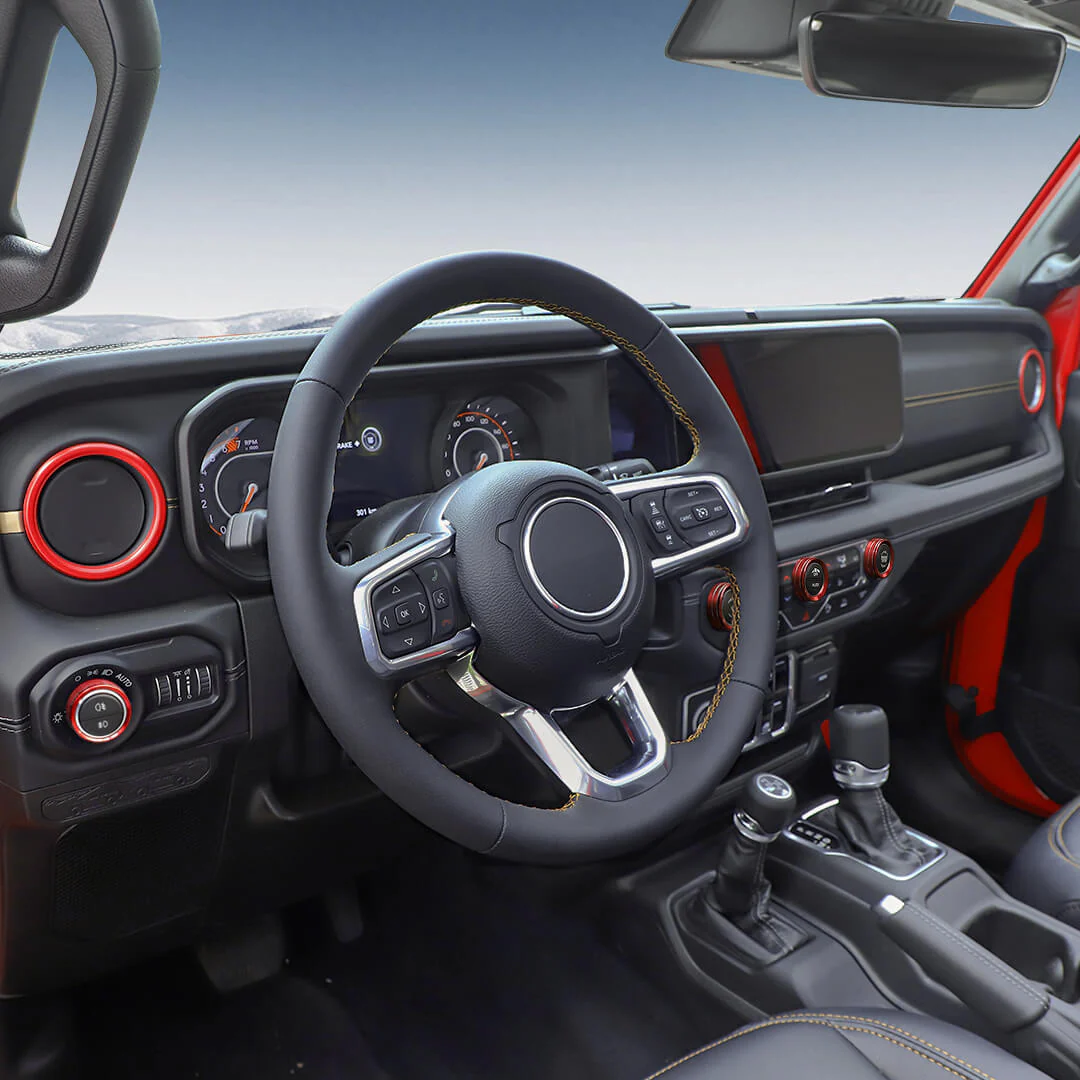 For 2024+ Jeep Wrangler & Gladiator JT Air Conditioning Headlight Switch Dashboard Air Vent Trim Ring- Style B (6 pcs) - Image 5