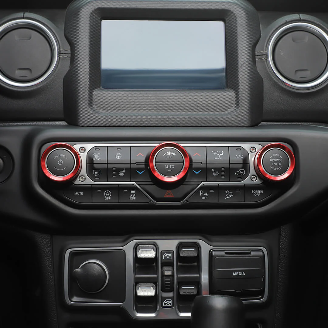 For 2024+ Jeep Wrangler & Gladiator JT Air Conditioning Headlight Switch Dashboard Air Vent Trim Ring- Style B (6 pcs) - Image 6