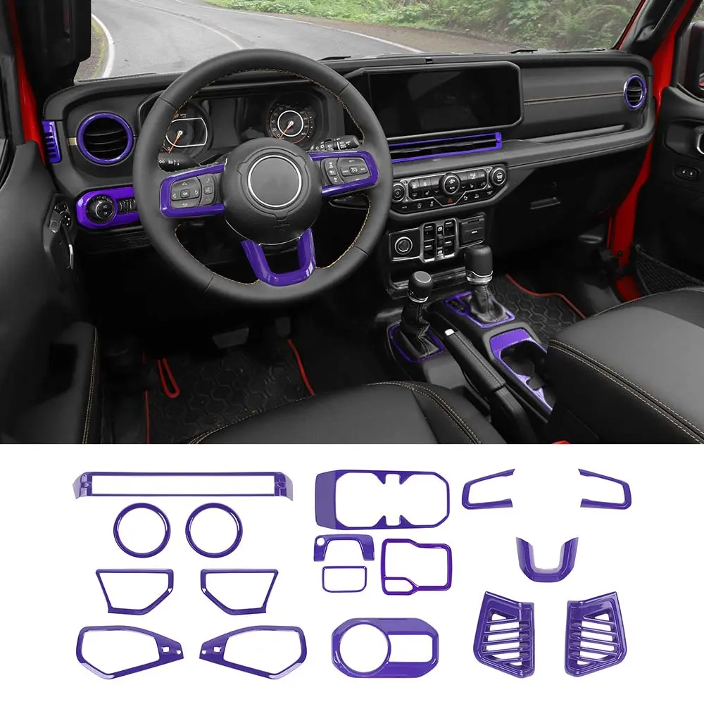 For 2024+ Jeep Wrangler JL/Gladiator JT 17 x Center Console/Roof Decoration Trim Kit