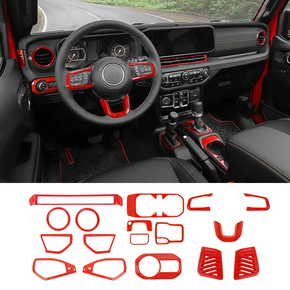 For 2024+ Jeep Wrangler JL/Gladiator JT 17 x Center Console/Roof Decoration Trim Kit - Image 14