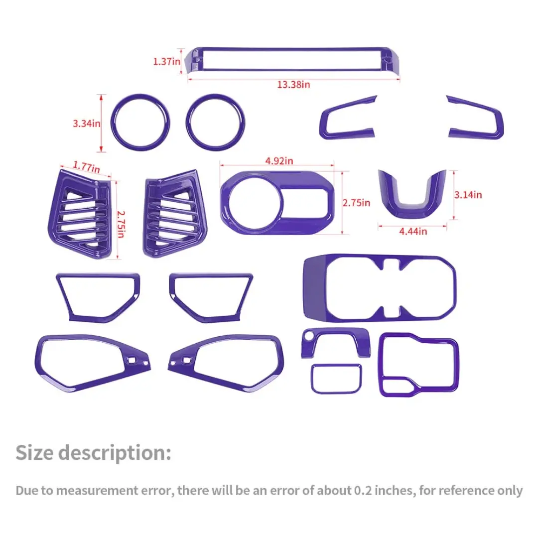 For 2024+ Jeep Wrangler JL/Gladiator JT 17 x Center Console/Roof Decoration Trim Kit - Image 7