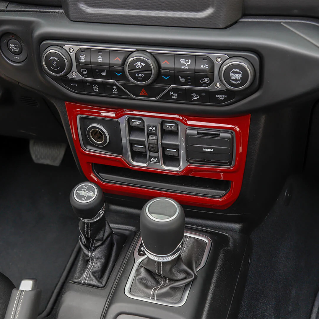 For 2024+ Jeep Wrangler JL & Gladiator JT 4-Door Version Interior Center Console Gear Shift Trim Cover Kit (14 pcs) - Image 14