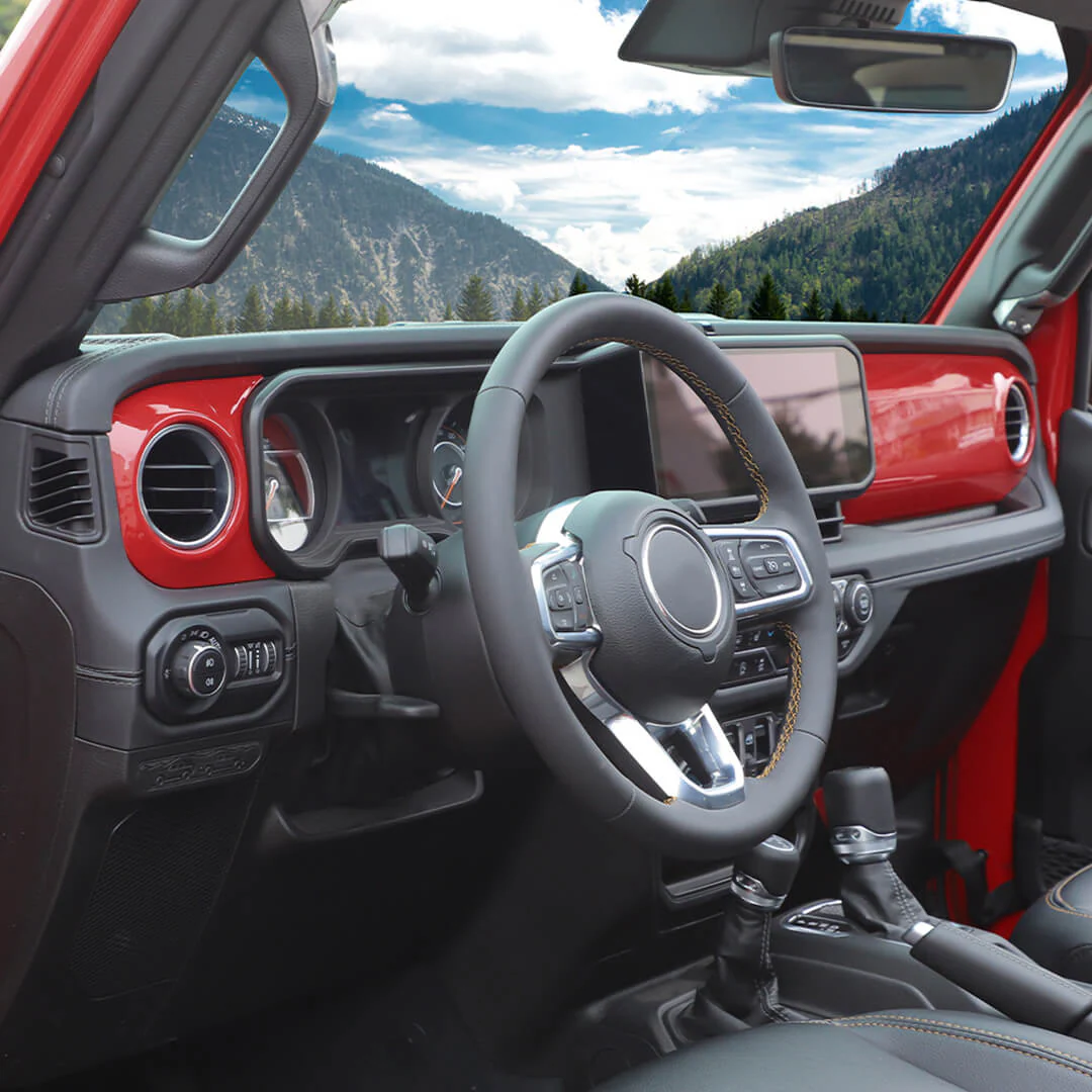 For 2024+ Jeep Wrangler JL & Gladiator JT 4-Door Version Interior Center Console Gear Shift Trim Cover Kit (14 pcs) - Image 28