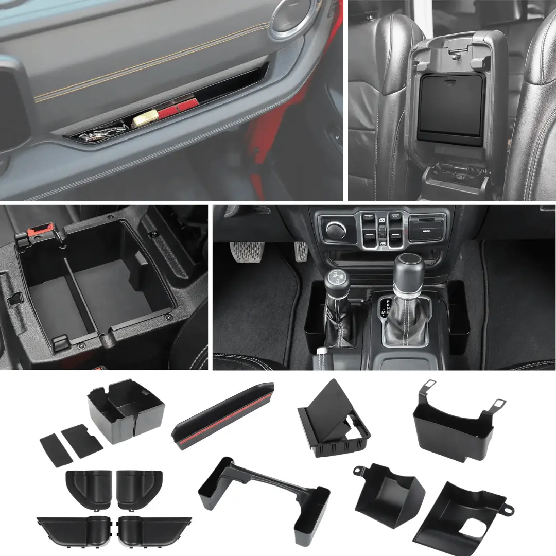 For 2024+ Jeep Wrangler JL & Gladiator JT Dash Console Door & Trunk Organizer Storage Box