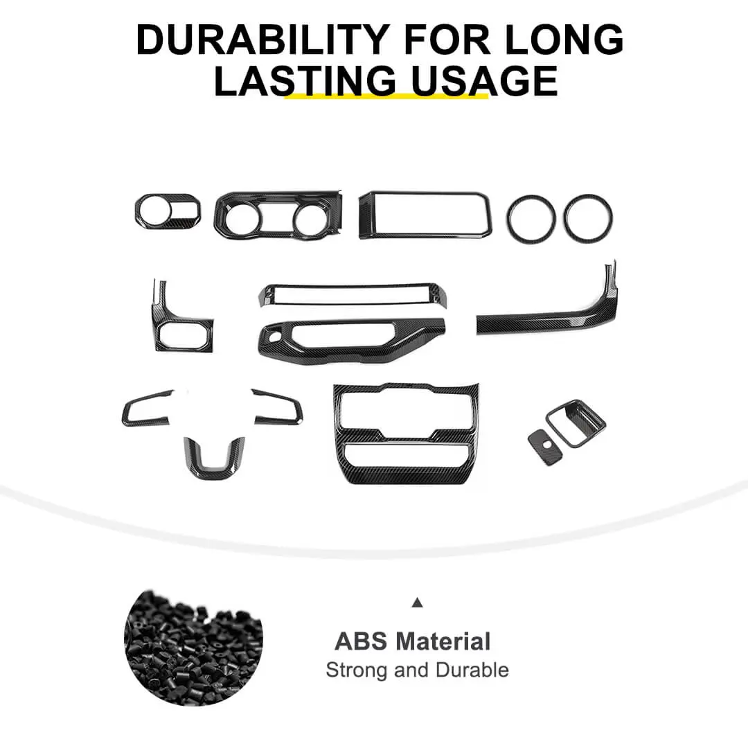 For 2024+ Jeep Wrangler JL & Gladiator JT Interior Center Console Cover Trim Kit (15 pcs) - Image 10
