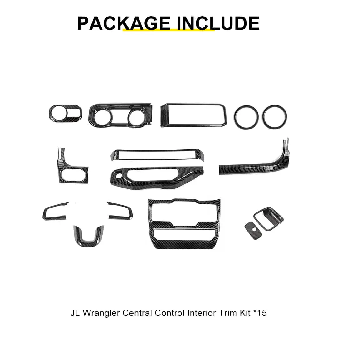 For 2024+ Jeep Wrangler JL & Gladiator JT Interior Center Console Cover Trim Kit (15 pcs) - Image 11