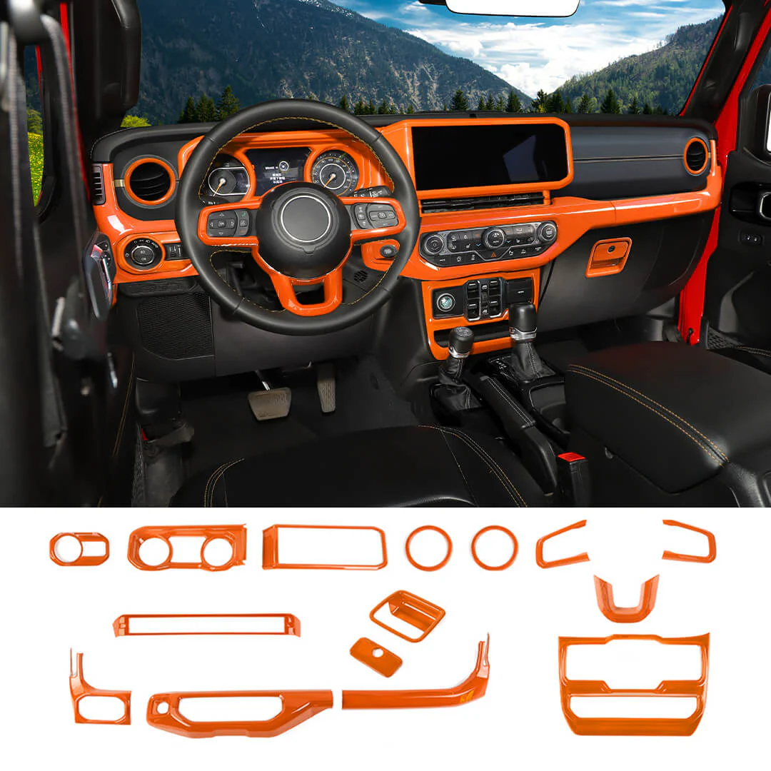 For 2024+ Jeep Wrangler JL & Gladiator JT Interior Center Console Cover Trim Kit (15 pcs) - Image 14