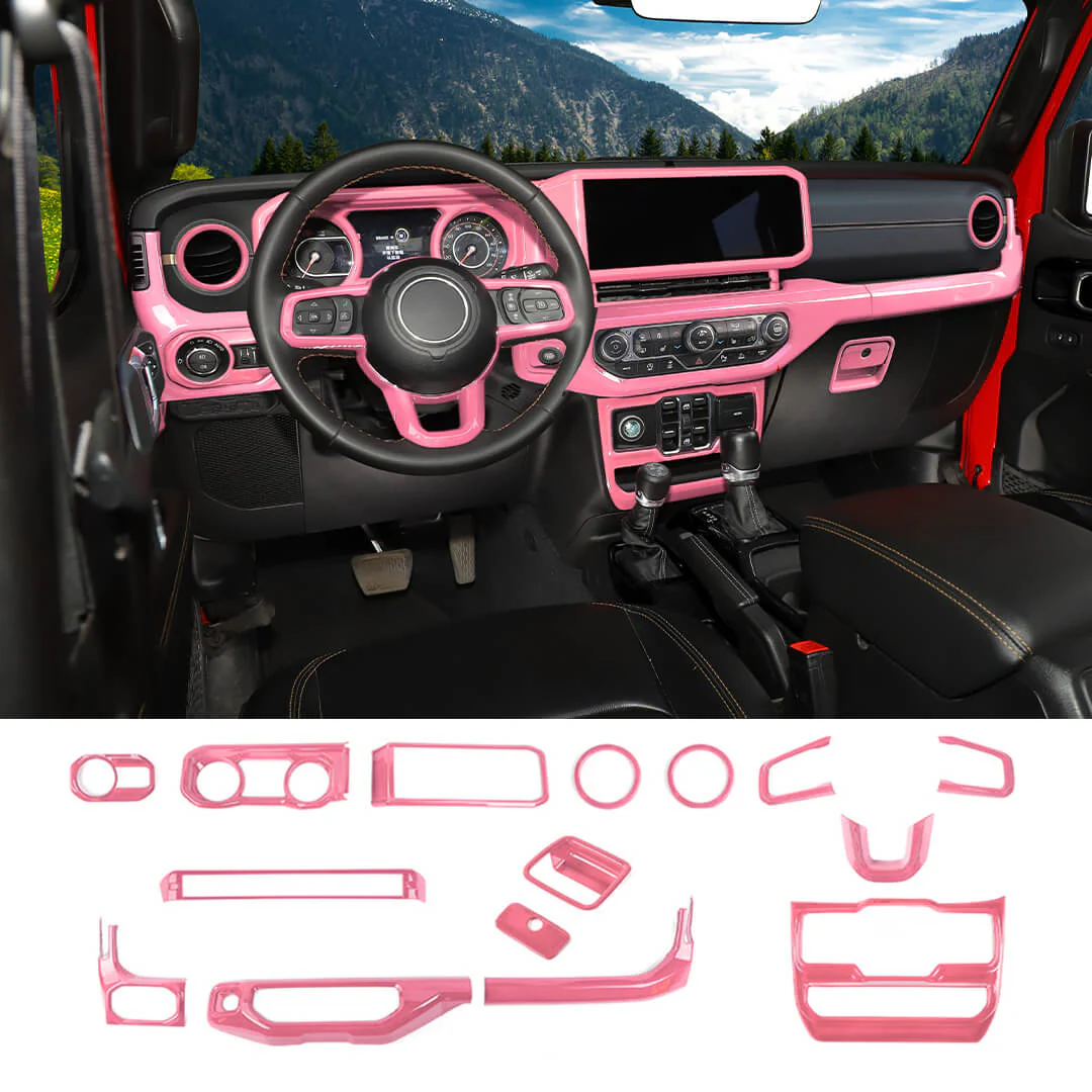 For 2024+ Jeep Wrangler JL & Gladiator JT Interior Center Console Cover Trim Kit (15 pcs) - Image 15