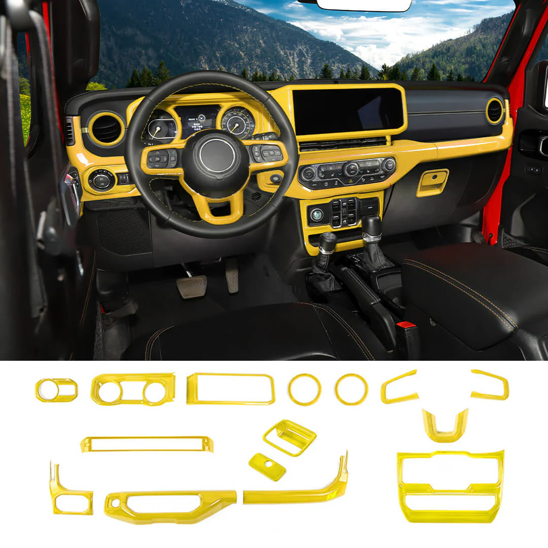 For 2024+ Jeep Wrangler JL & Gladiator JT Interior Center Console Cover Trim Kit (15 pcs) - Image 17
