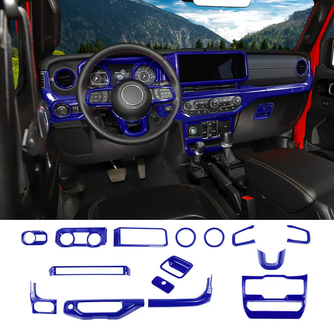 For 2024+ Jeep Wrangler JL & Gladiator JT Interior Center Console Cover Trim Kit (15 pcs) - Image 18