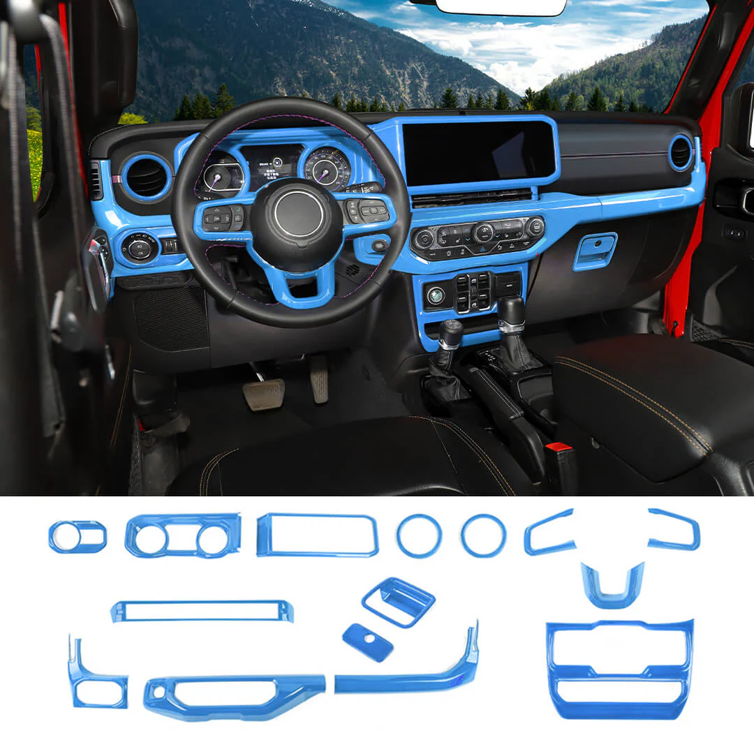 For 2024+ Jeep Wrangler JL & Gladiator JT Interior Center Console Cover Trim Kit (15 pcs) - Image 19