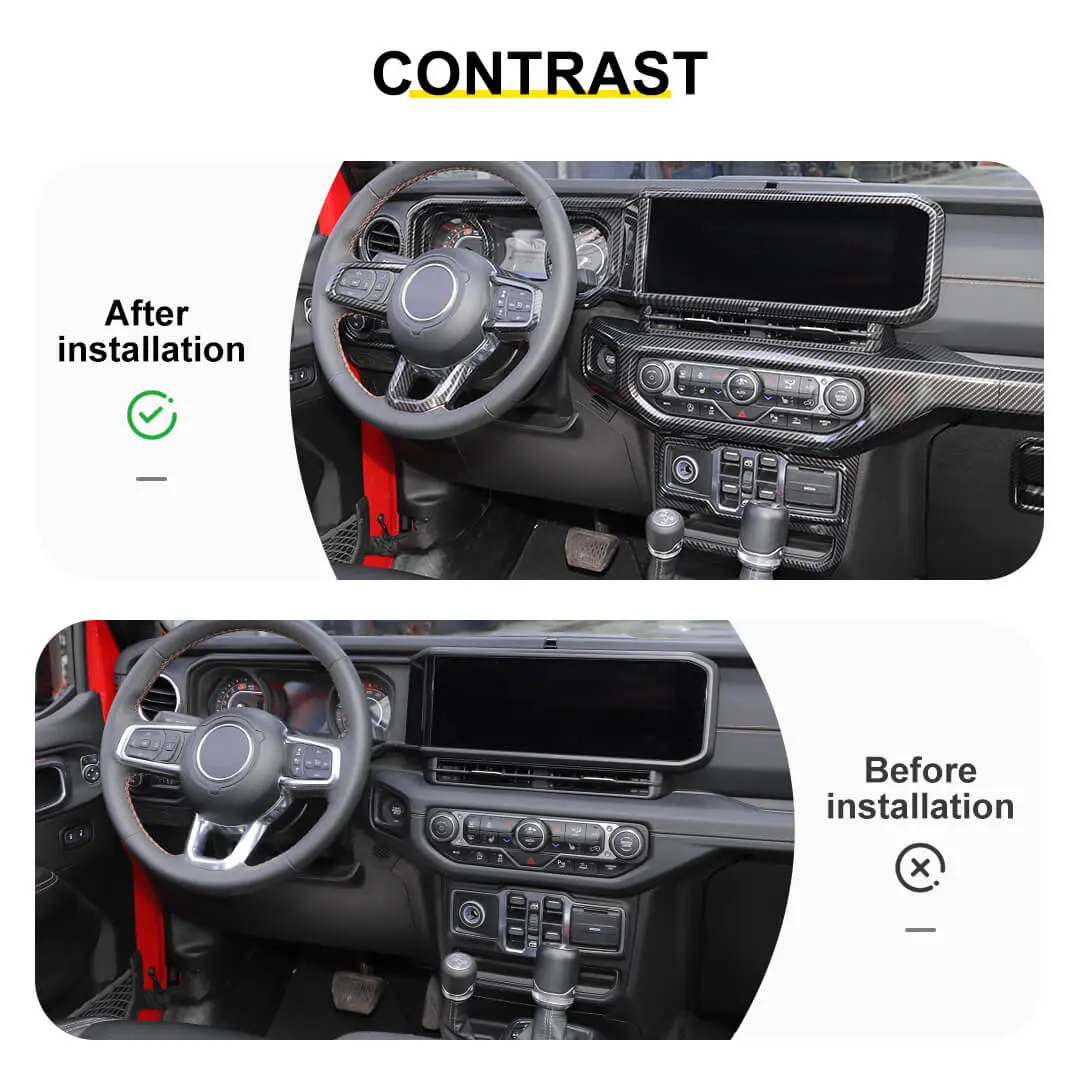 For 2024+ Jeep Wrangler JL & Gladiator JT Interior Center Console Cover Trim Kit (15 pcs) - Image 2