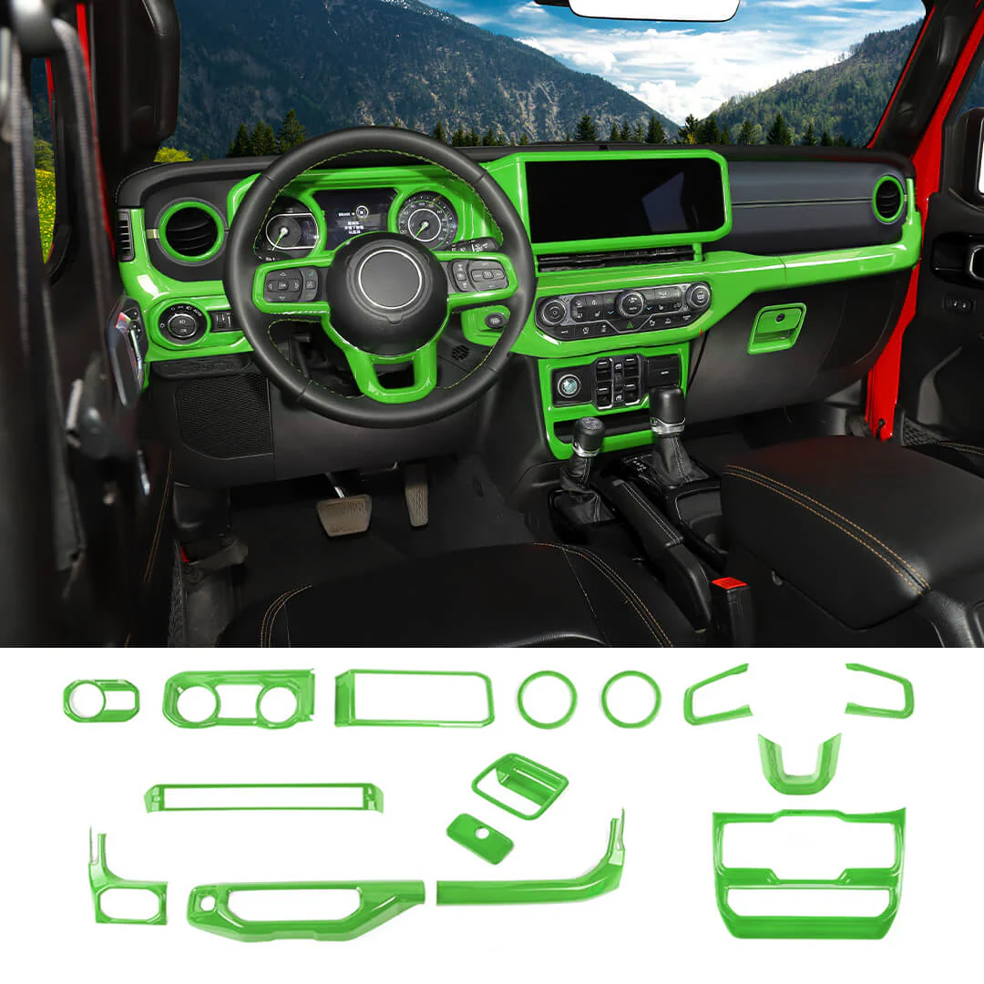 For 2024+ Jeep Wrangler JL & Gladiator JT Interior Center Console Cover Trim Kit (15 pcs) - Image 20