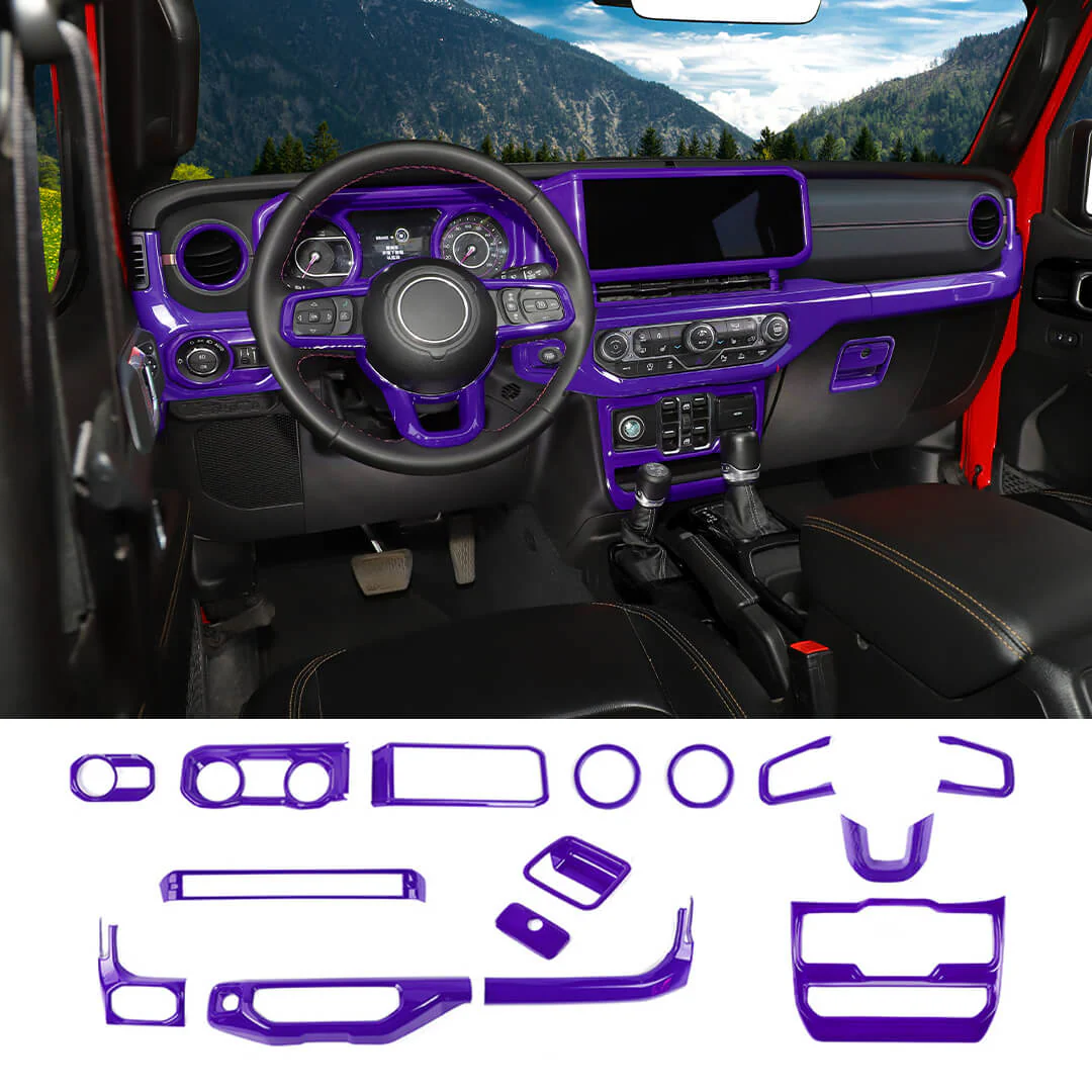 For 2024+ Jeep Wrangler JL & Gladiator JT Interior Center Console Cover Trim Kit (15 pcs) - Image 21