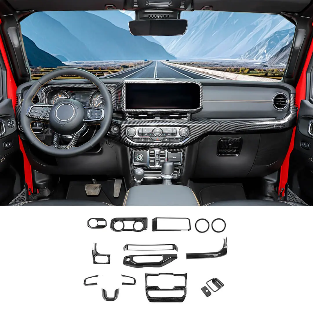 For 2024+ Jeep Wrangler JL & Gladiator JT Interior Center Console Cover Trim Kit (15 pcs) - Image 22