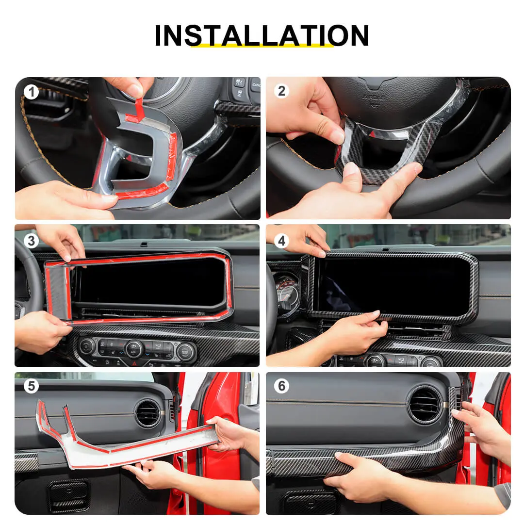 For 2024+ Jeep Wrangler JL & Gladiator JT Interior Center Console Cover Trim Kit (15 pcs) - Image 7