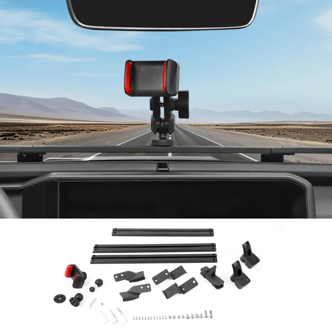 For 2024+ Jeep Wrangler JL & Gladiator JT Interior Center Console Dashboard Rail Expansion Phone Holder Mount