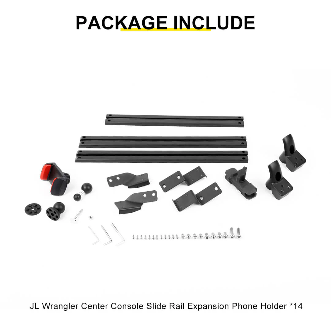 For 2024+ Jeep Wrangler JL & Gladiator JT Interior Center Console Dashboard Rail Expansion Phone Holder Mount - Image 11