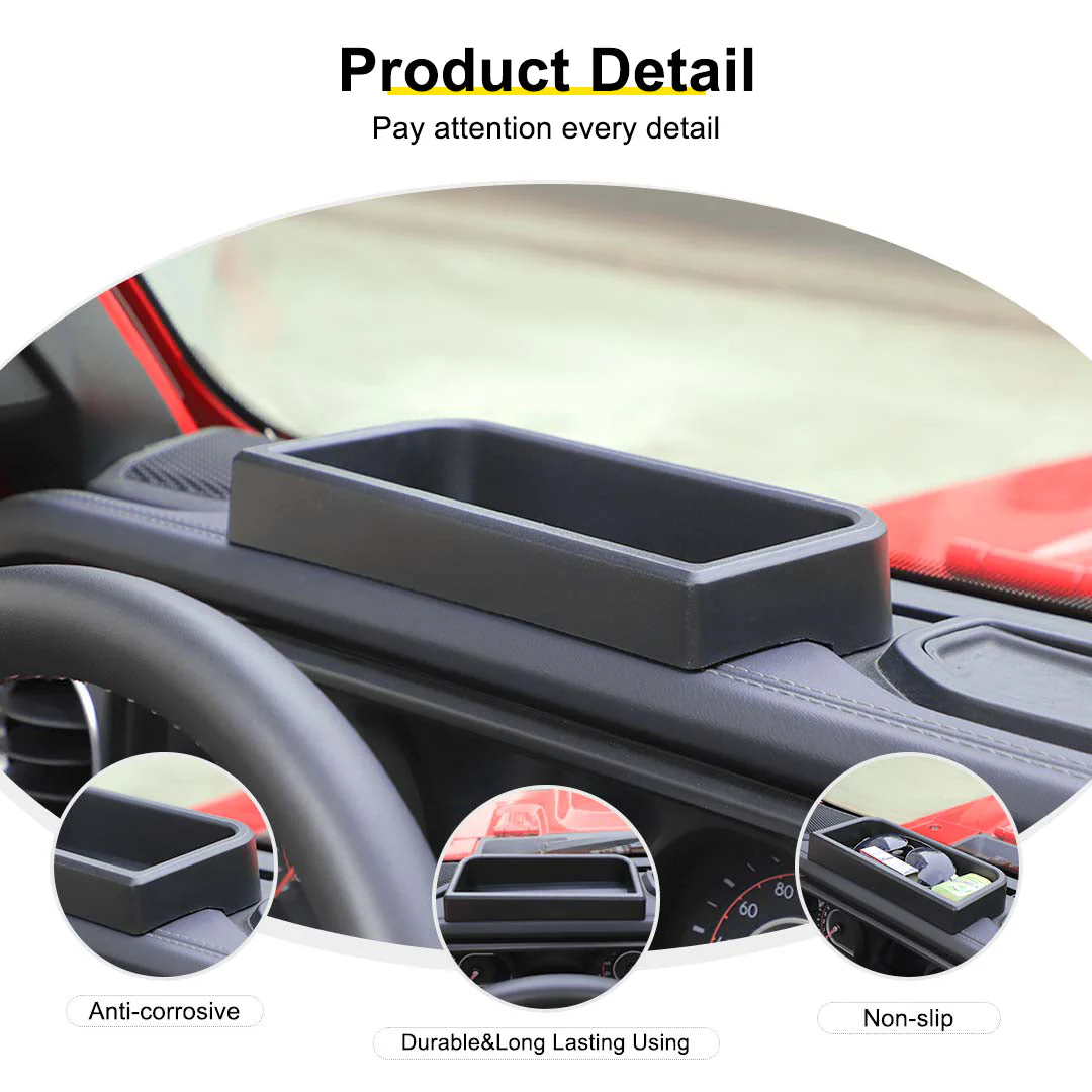 For 2024+ Jeep Wrangler JL & Gladiator JT Interior Center Console Dashboard Storage Box Tray - Image 7