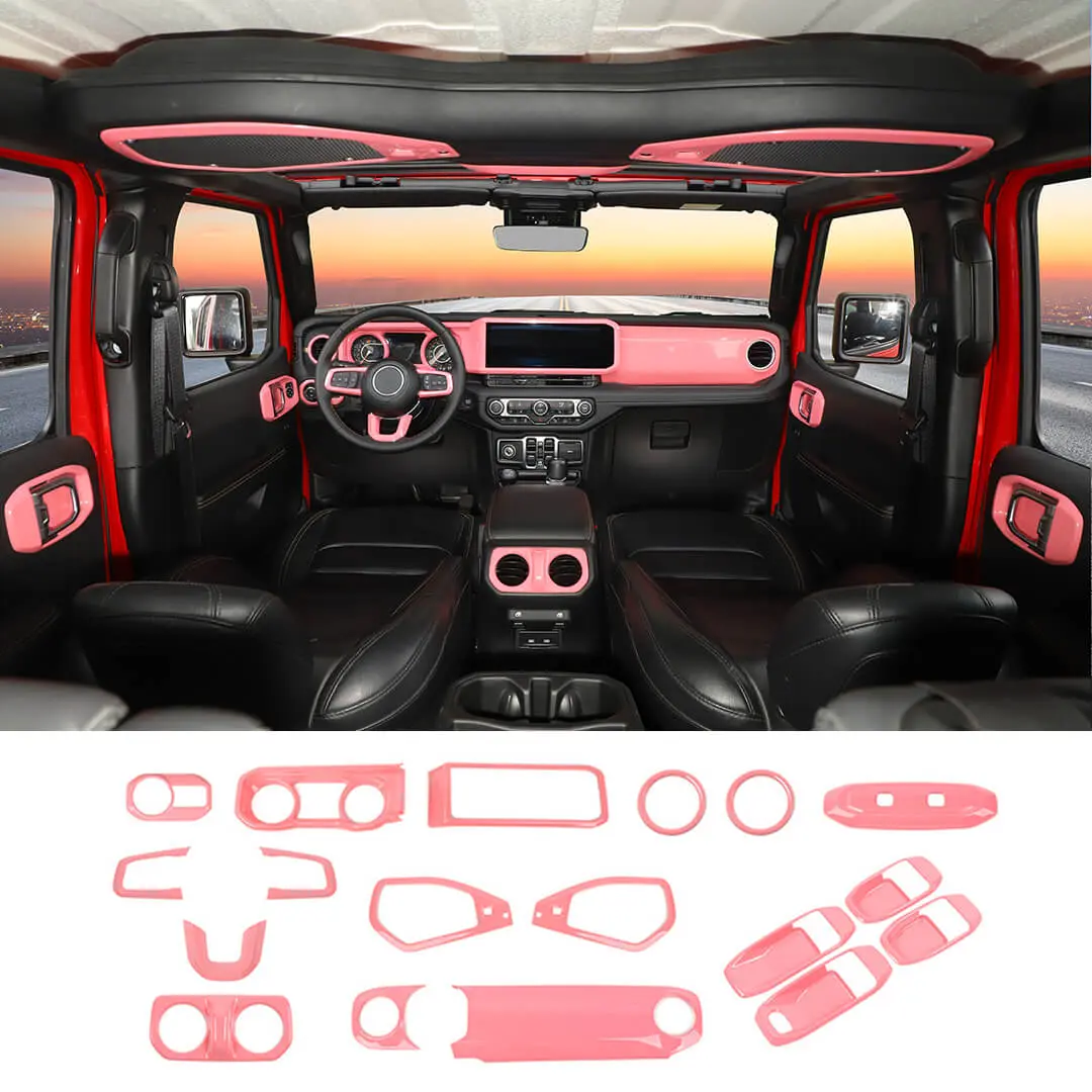 For 2024+ Jeep Wrangler JL & Gladiator JT Interior Center Console Full Set Trim Cover Kit (18 pcs) - Image 15