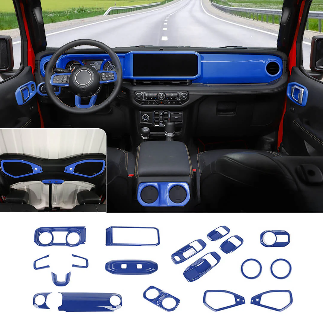 For 2024+ Jeep Wrangler JL & Gladiator JT Interior Center Console Full Set Trim Cover Kit (18 pcs) - Image 18