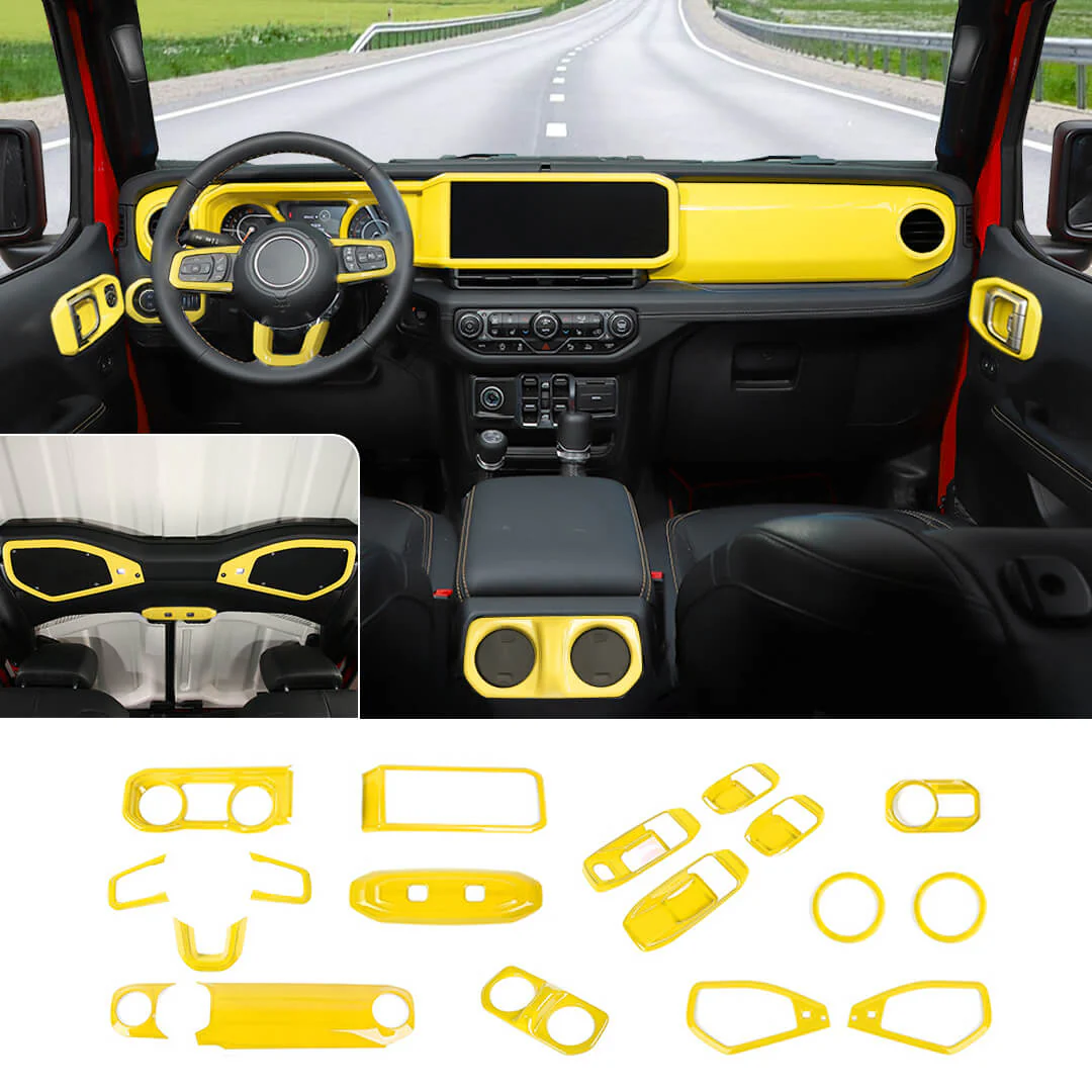 For 2024+ Jeep Wrangler JL & Gladiator JT Interior Center Console Full Set Trim Cover Kit (18 pcs) - Image 19