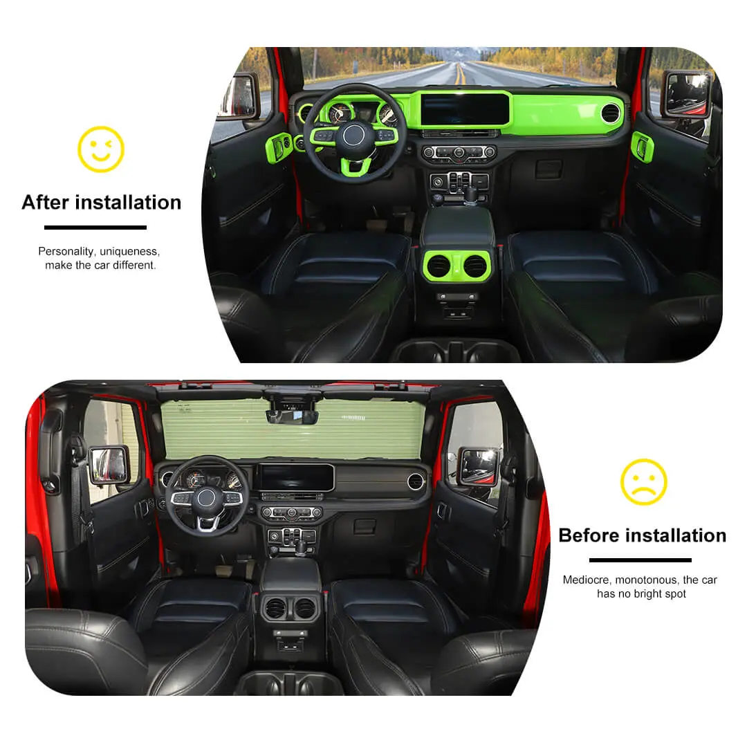 For 2024+ Jeep Wrangler JL & Gladiator JT Interior Center Console Full Set Trim Cover Kit (18 pcs) - Image 2