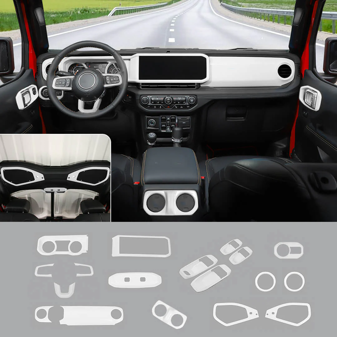 For 2024+ Jeep Wrangler JL & Gladiator JT Interior Center Console Full Set Trim Cover Kit (18 pcs) - Image 20