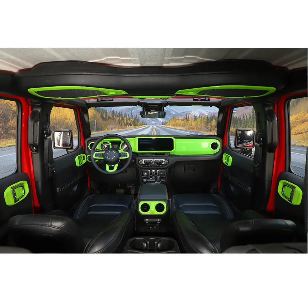 For 2024+ Jeep Wrangler JL & Gladiator JT Interior Center Console Full Set Trim Cover Kit (18 pcs) - Image 3