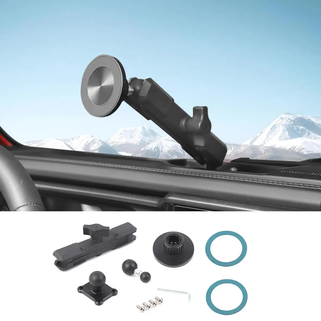 For 2024+ Jeep Wrangler JL & Gladiator JT Interior Center Console Phone Mount Magnetic Phone Holder