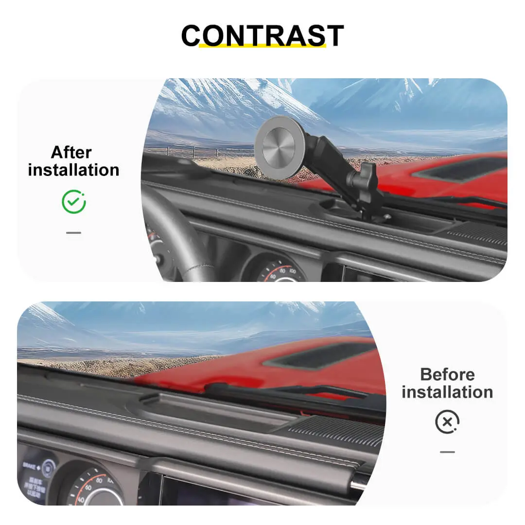 For 2024+ Jeep Wrangler JL & Gladiator JT Interior Center Console Phone Mount Magnetic Phone Holder - Image 2