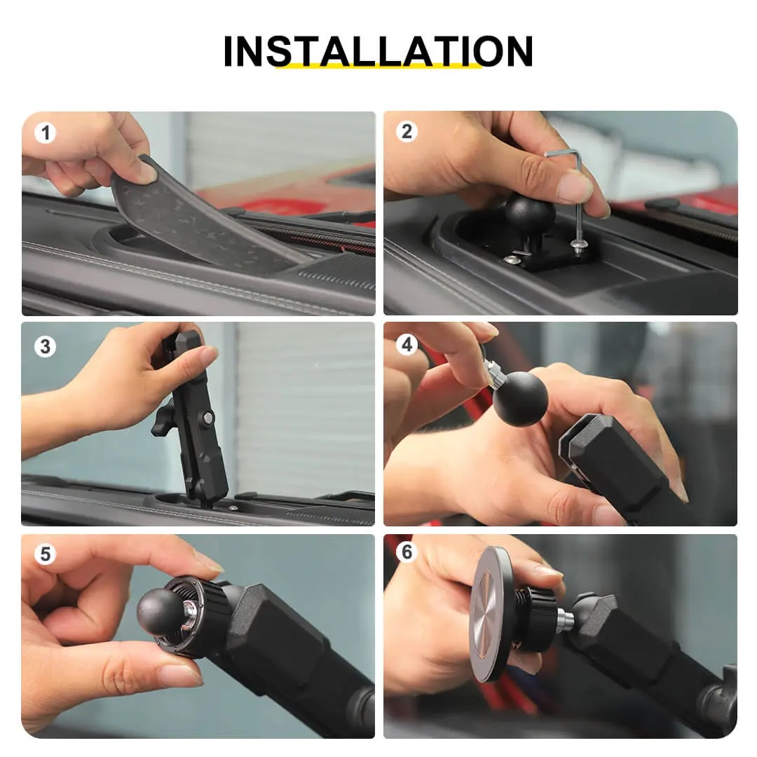 For 2024+ Jeep Wrangler JL & Gladiator JT Interior Center Console Phone Mount Magnetic Phone Holder - Image 8