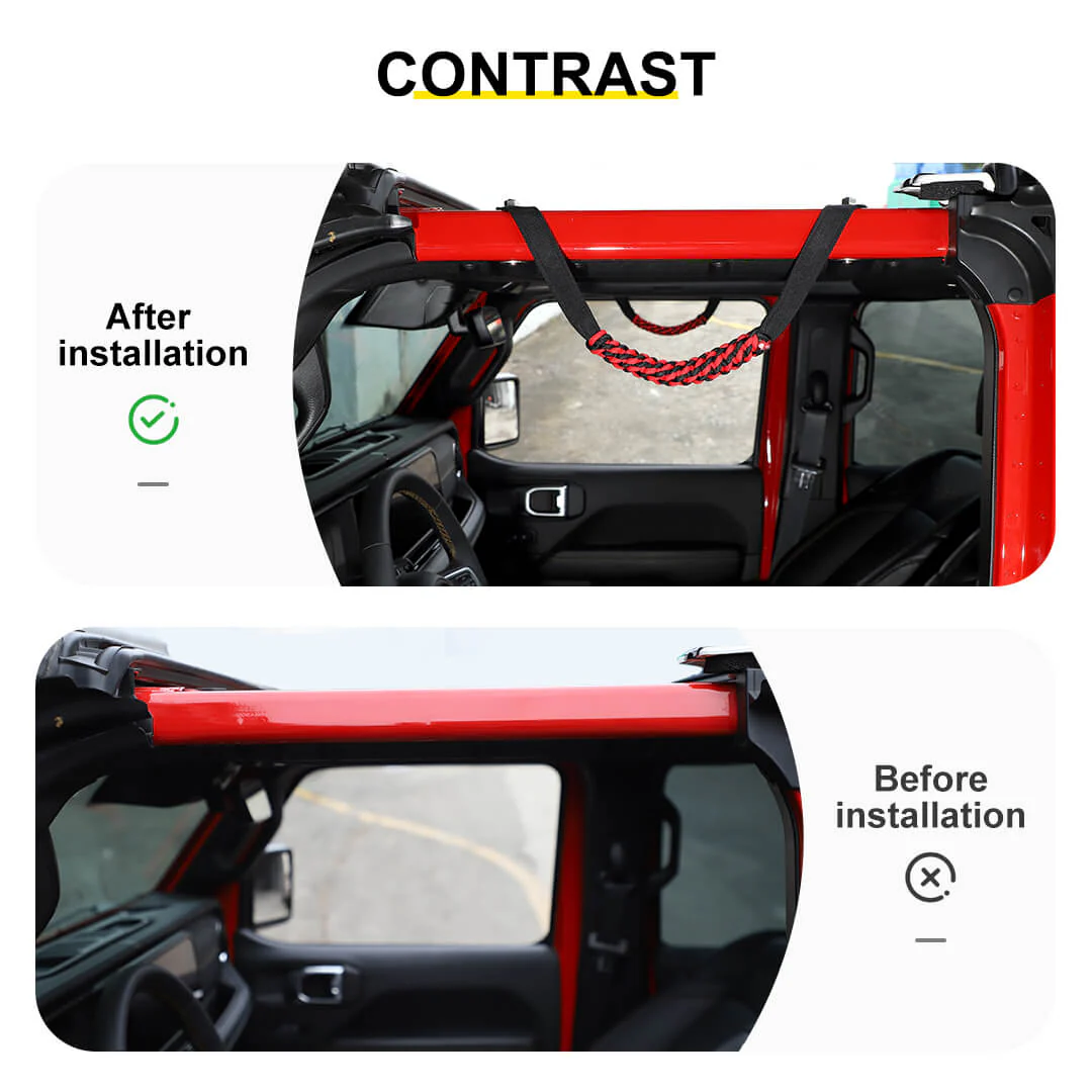 For 2024+ Jeep Wrangler JL/Gladiator JT Roll Bar Grab Handles Grip Handle Accessories (2 pcs) - Image 2