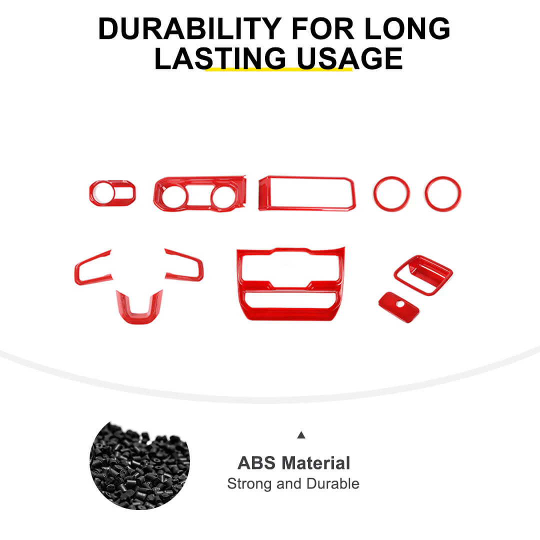 For 2024+ Jeep Wrangler JL & Gladiator JT Wheel Interior Console Dashboard Cover Trim Kit (11 pcs) - Image 12