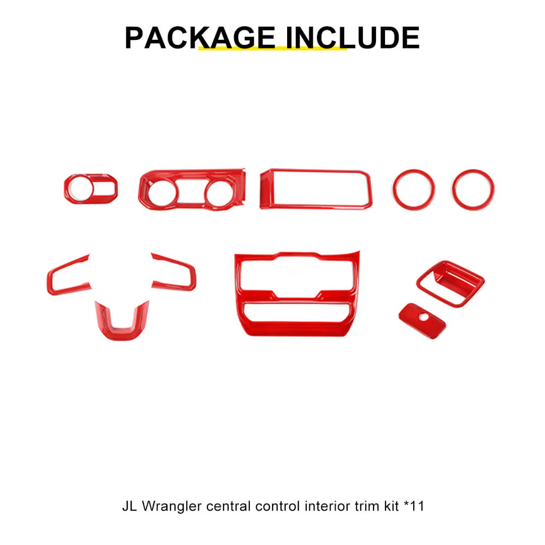 For 2024+ Jeep Wrangler JL & Gladiator JT Wheel Interior Console Dashboard Cover Trim Kit (11 pcs) - Image 14