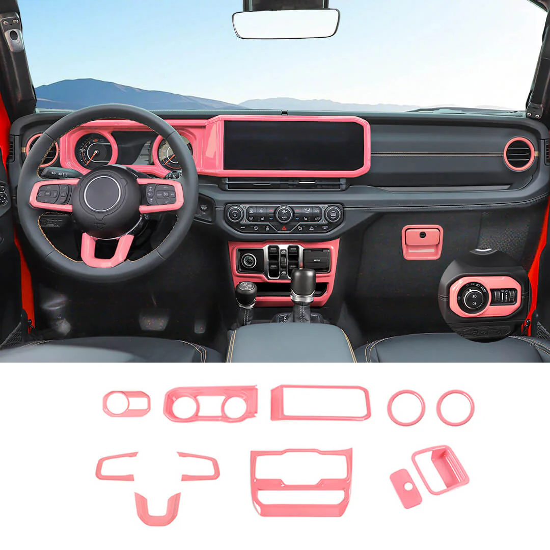 For 2024+ Jeep Wrangler JL & Gladiator JT Wheel Interior Console Dashboard Cover Trim Kit (11 pcs) - Image 16