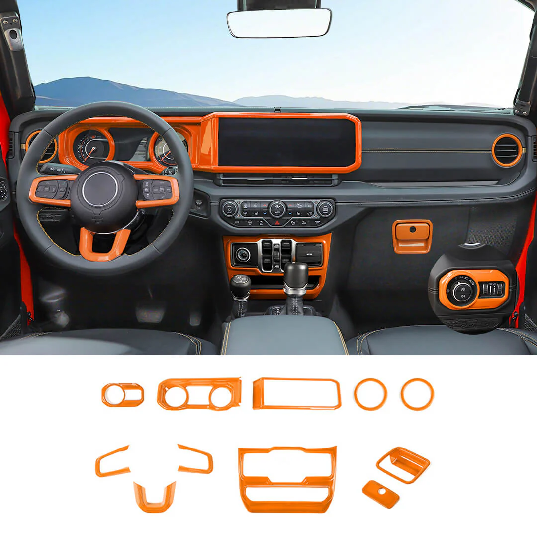 For 2024+ Jeep Wrangler JL & Gladiator JT Wheel Interior Console Dashboard Cover Trim Kit (11 pcs) - Image 17