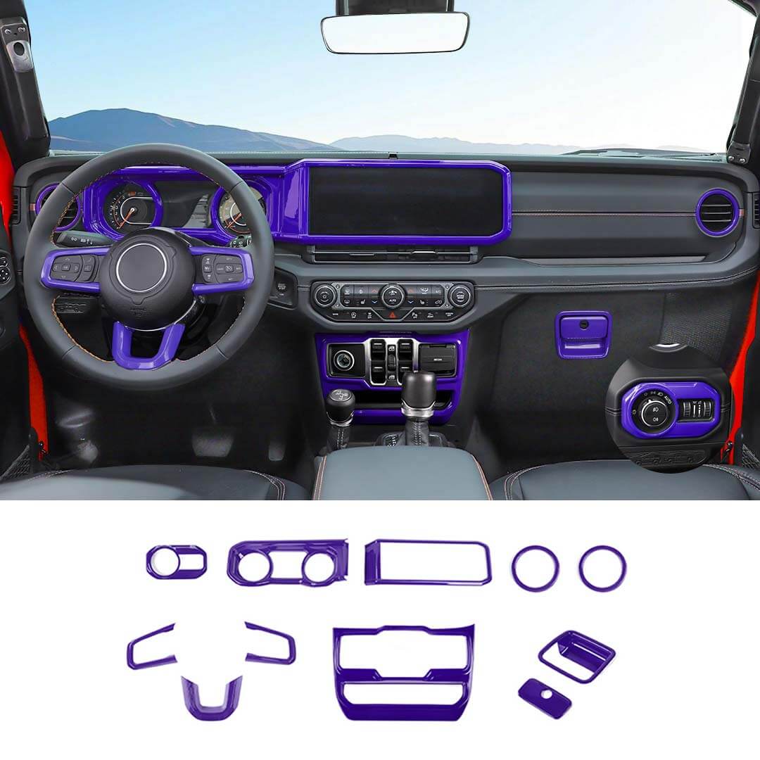 For 2024+ Jeep Wrangler JL & Gladiator JT Wheel Interior Console Dashboard Cover Trim Kit (11 pcs) - Image 18