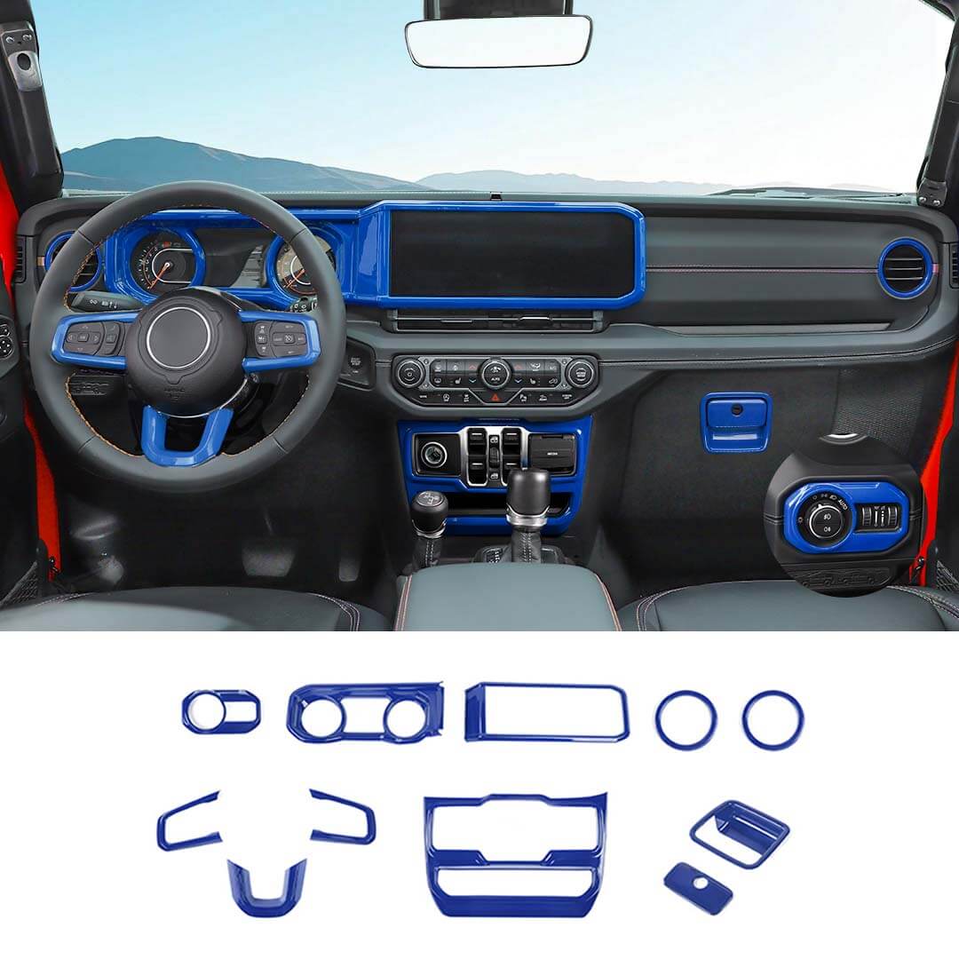 For 2024+ Jeep Wrangler JL & Gladiator JT Wheel Interior Console Dashboard Cover Trim Kit (11 pcs) - Image 25