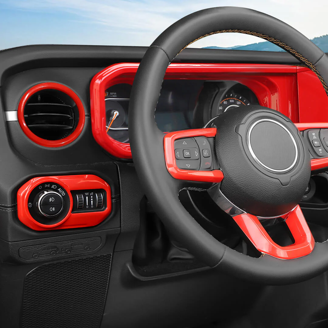 For 2024+ Jeep Wrangler JL & Gladiator JT Wheel Interior Console Dashboard Cover Trim Kit (11 pcs) - Image 5