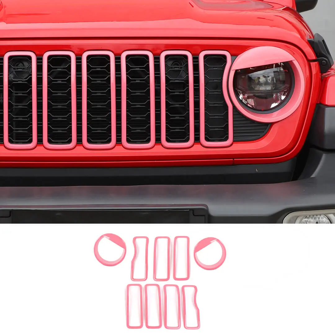 For 2024+ Jeep Wrangler JL & Gladiator JT Front Bird Headlight & Grille Trim Circle Cover - Image 18