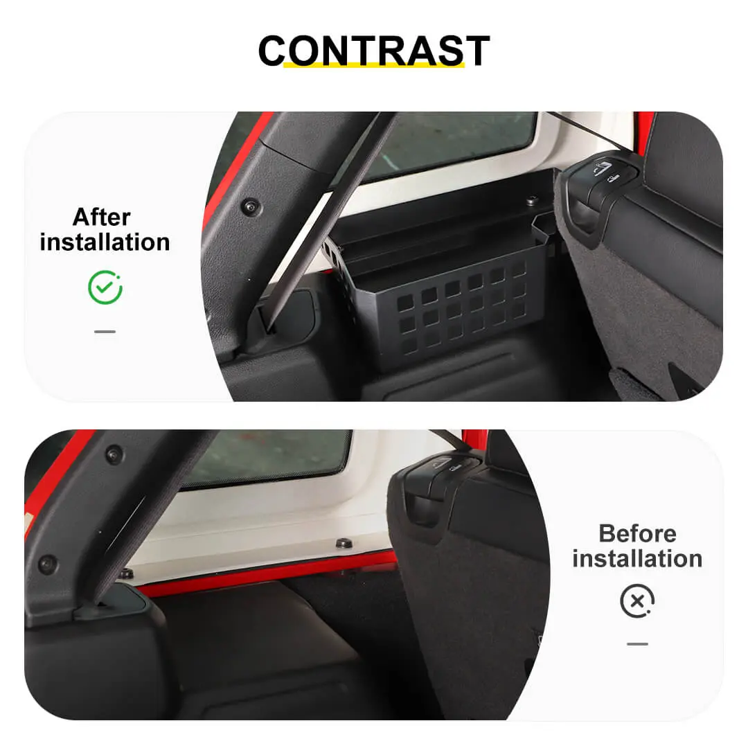 For 2024+ Jeep Wrangler JL Rear Trunk Side Cargo Holder Storage Organizer Box - Image 2