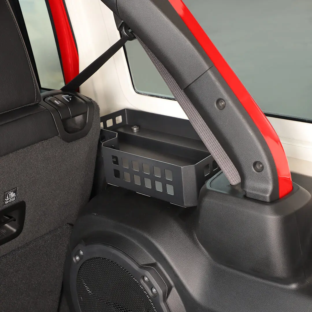 For 2024+ Jeep Wrangler JL Rear Trunk Side Cargo Holder Storage Organizer Box - Image 3