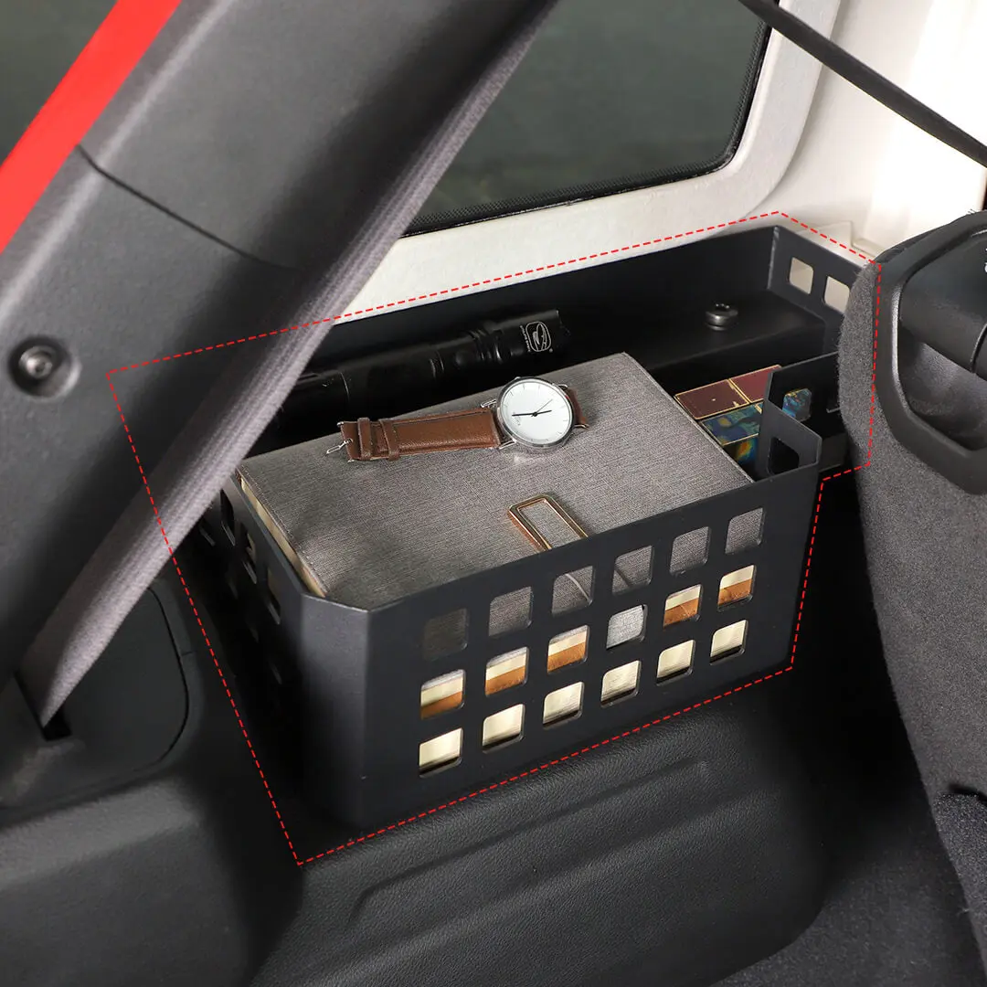 For 2024+ Jeep Wrangler JL Rear Trunk Side Cargo Holder Storage Organizer Box - Image 5