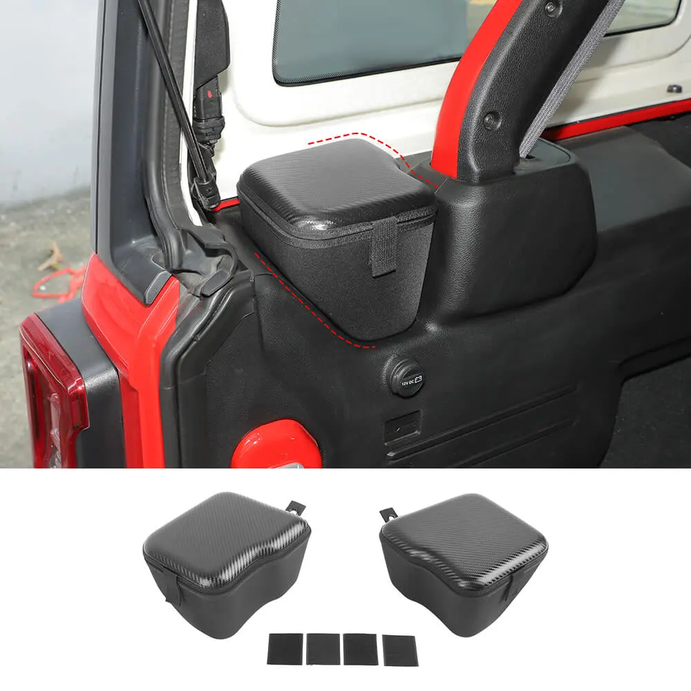 For 2024+ Jeep Wrangler JLU 4 Door Rear Trunk Side Storage Bag Pockets Box (2 pcs)