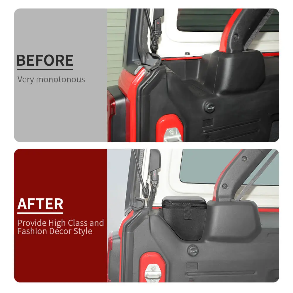 For 2024+ Jeep Wrangler JLU 4 Door Rear Trunk Side Storage Bag Pockets Box (2 pcs) - Image 2